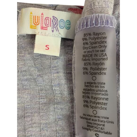 Small LulaRoe Womens Sarah Duster Long Cardigan Gray Floral Pockets - Picture 8 of 8